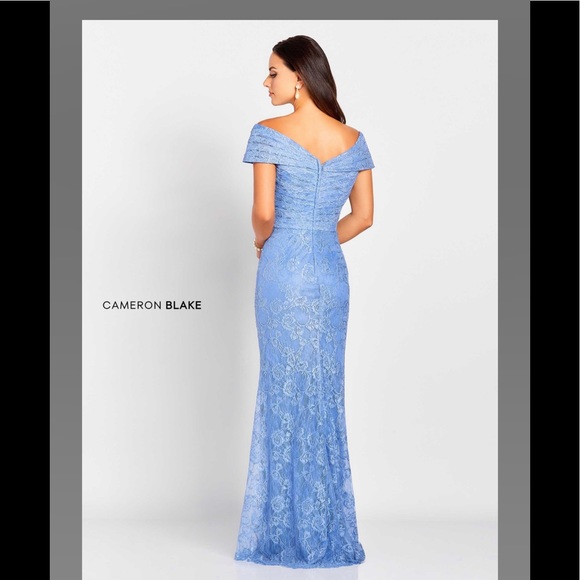 Cameron Blake by MonCheri Off the shoulder front knot gown - Picture 3 of 8